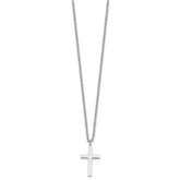 Chisel Stainless Steel Polished 20mm Cross Pendant on an 18 inch Cable Chain Necklace